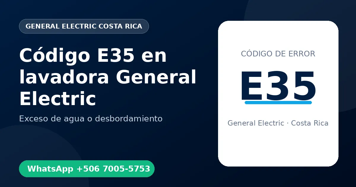 Código E35 en lavadora General Electric